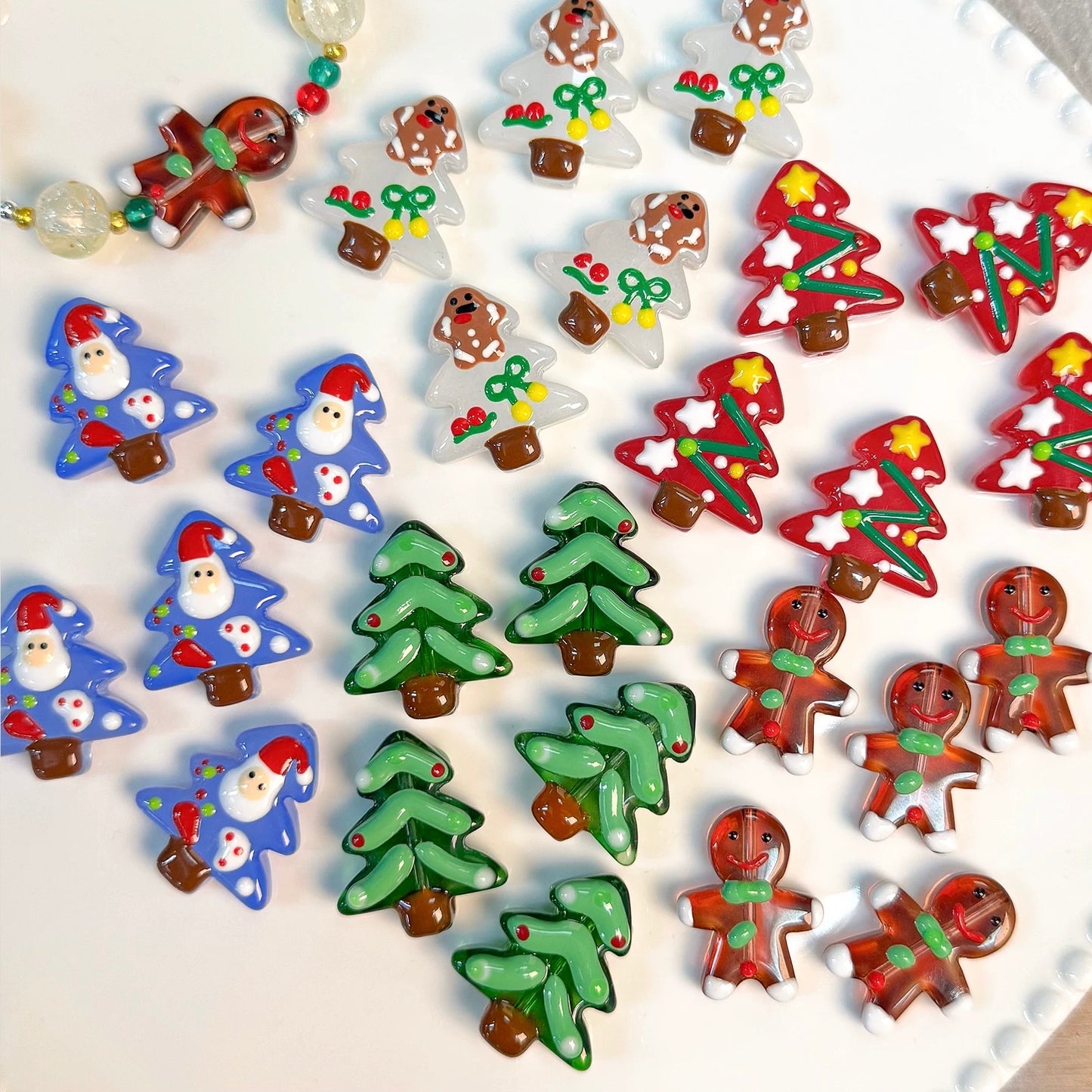 Christmas Hand-Painted Beads