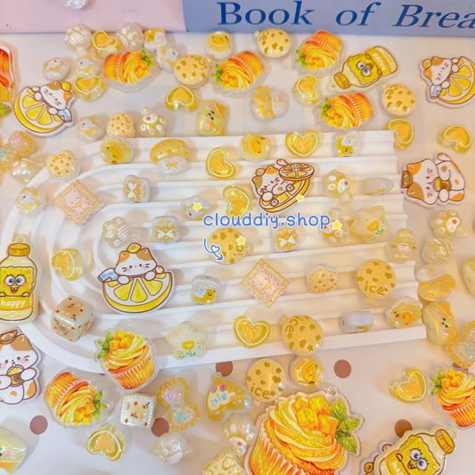 Yellow Tone Embossed Beads