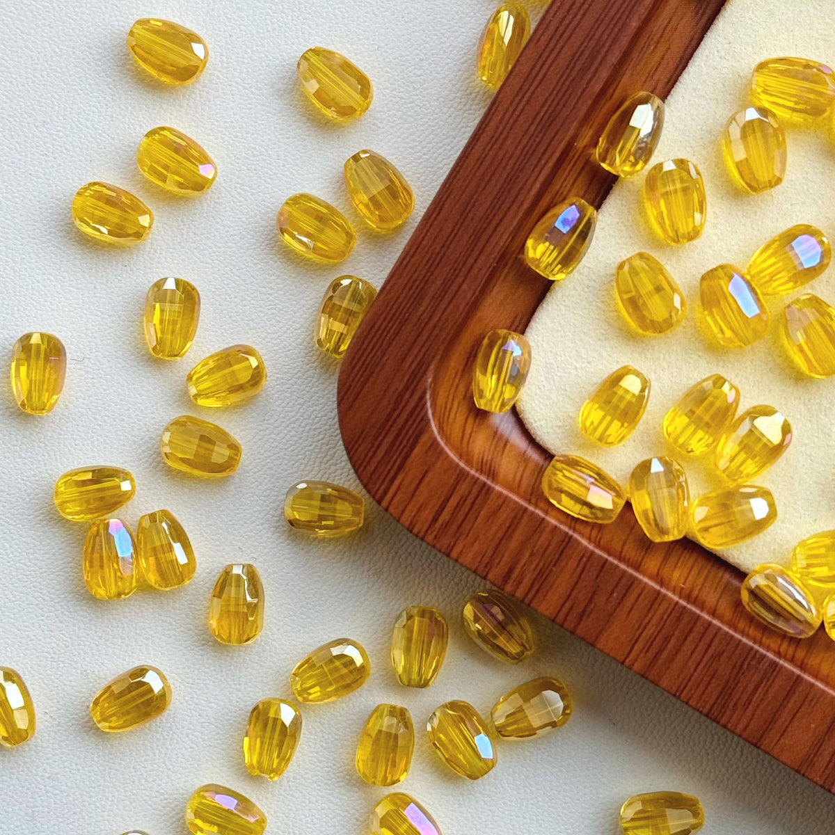 Melon‑seed Shaped Crystal Glass Beads