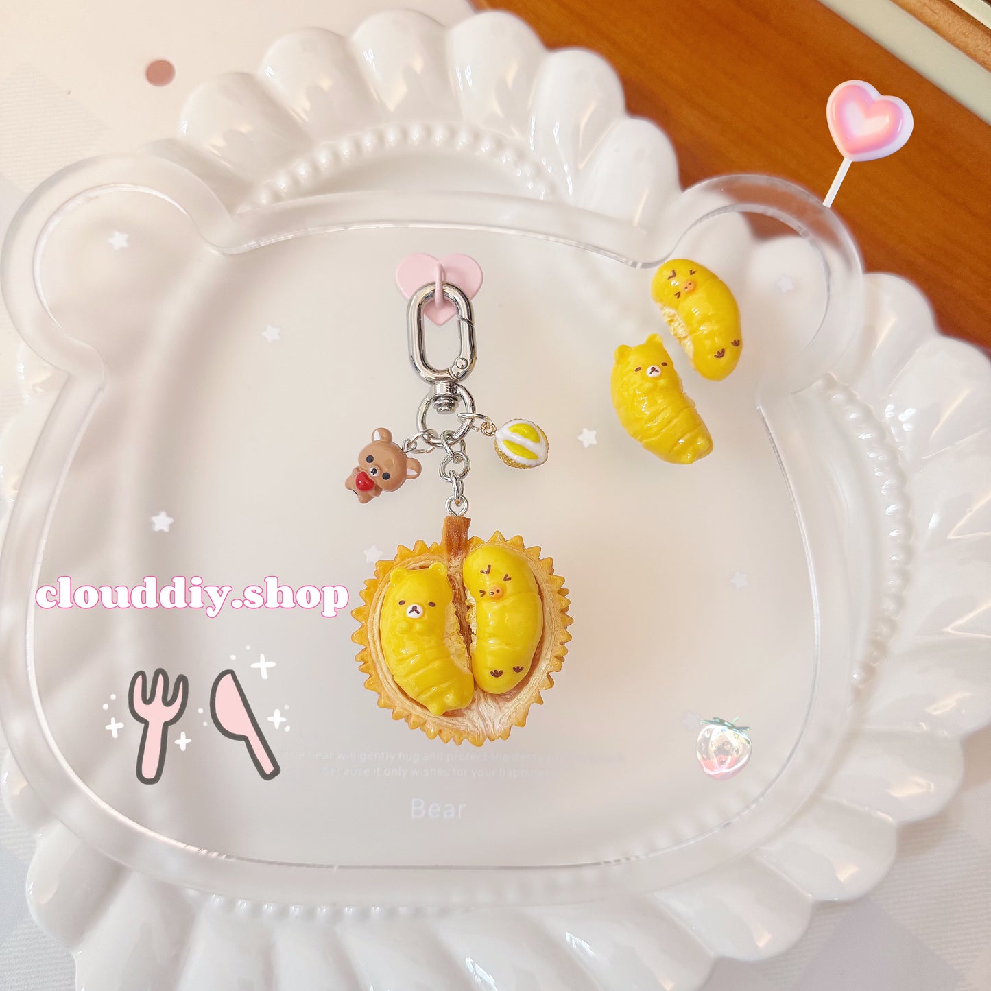 Handmade Durian Keychain