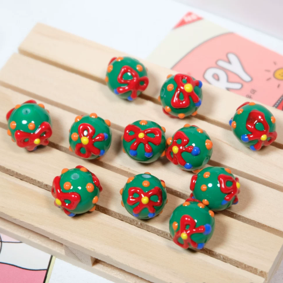 Christmas Collection Of Hand-Painted Beads