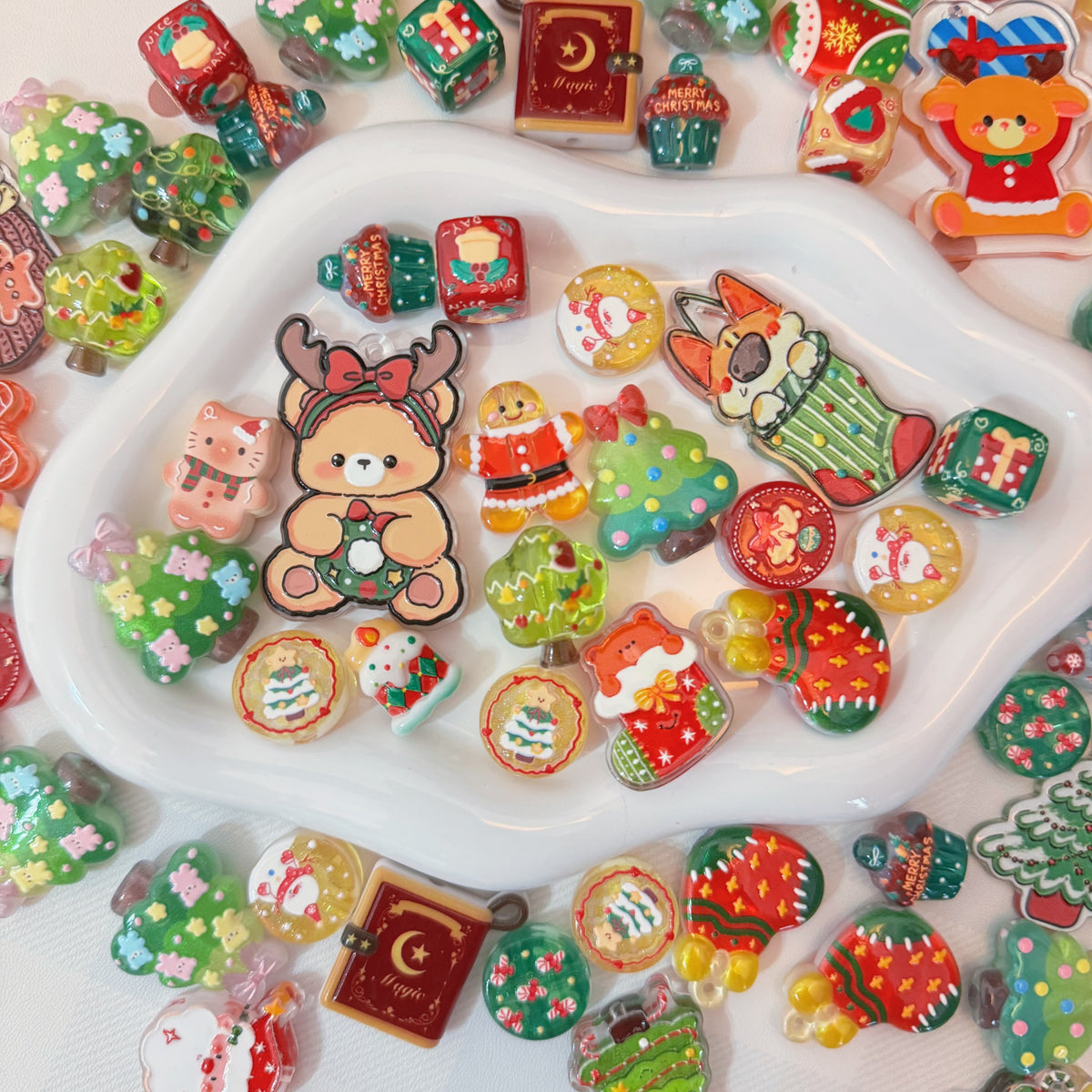 Christmas Embossed Beads