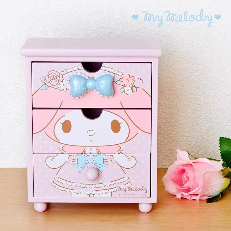 Cute small cabinet with wooden storage box