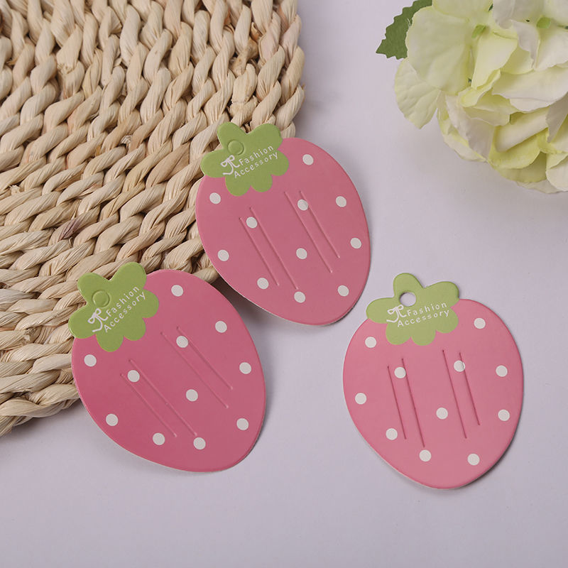 Pink Strawberry Barrettes Packaging Bag